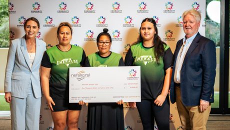 Emeralds Netball Club representatives on Community Donation Day 2025.