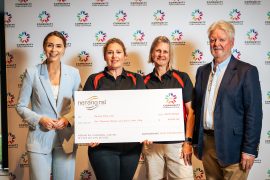 Representatives from Nerang Pony Club receiving their Community Fund cheque at Nerang RSL on Sunday 22 July 2025.