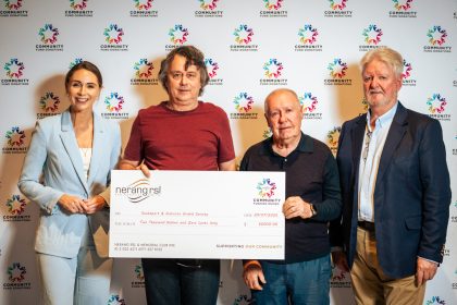 Representatives from Southport & Districts Orchid Society receiving their cheque on Community Donation Day at Nerang RSL.