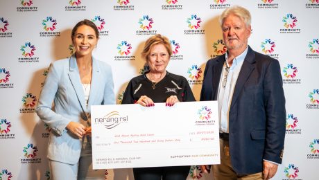 Wild-About-Agility-Gold-Coast Representatives from Wild About Agility Gold Coast receiving their cheque on Community Donation Day at Nerang RSL.